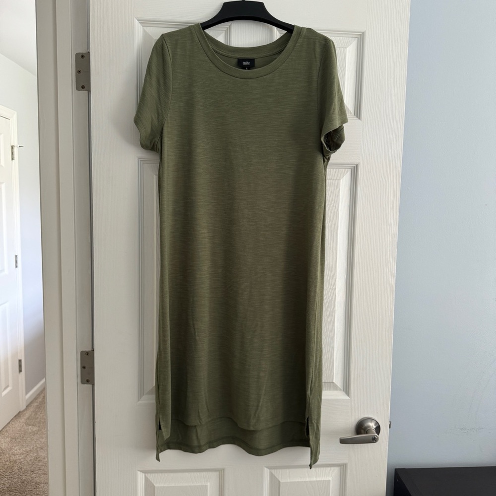 Casual Olive Green T-Shirt Dress